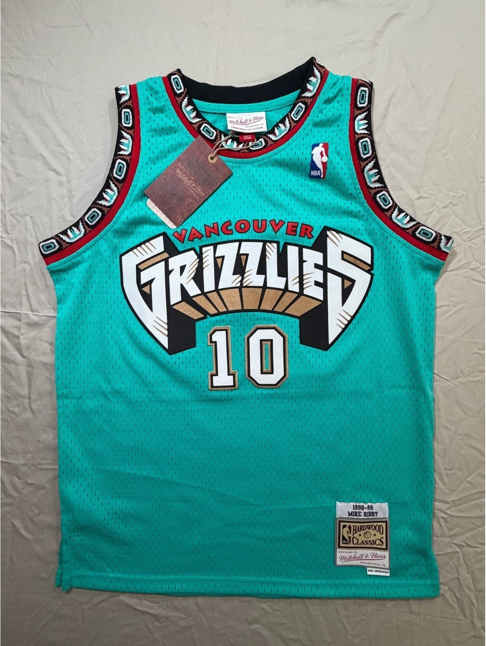 Mitchell & Ness Mike Bibby Vancouver Grizzlies #10 Swingman Jersey Teal NWT